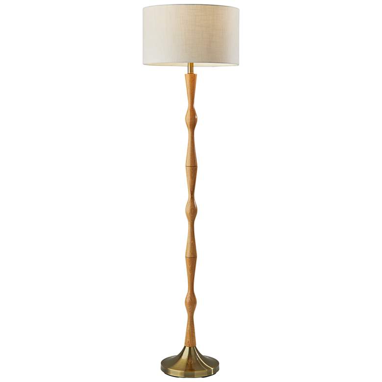 Image 2 Eve Natural Oak Wood Column Floor Lamp