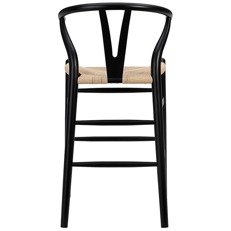 Image 5 Evelina 26 inch Black Wood Counter Stool with Natural Rush Seat more views