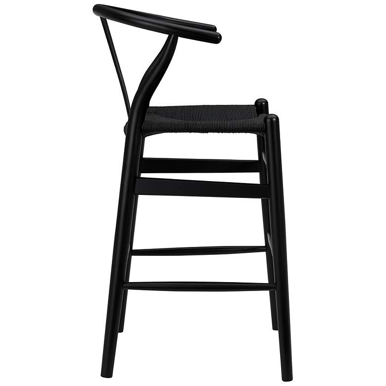 Image 3 Evelina 26" Black Wood Counter Stool more views