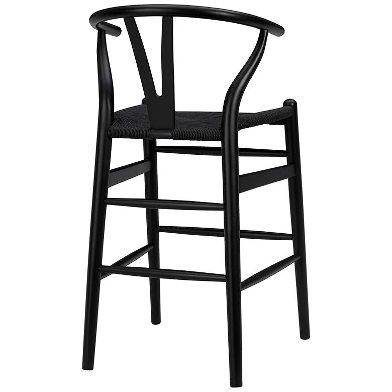 Image 4 Evelina 26" Black Wood Counter Stool more views
