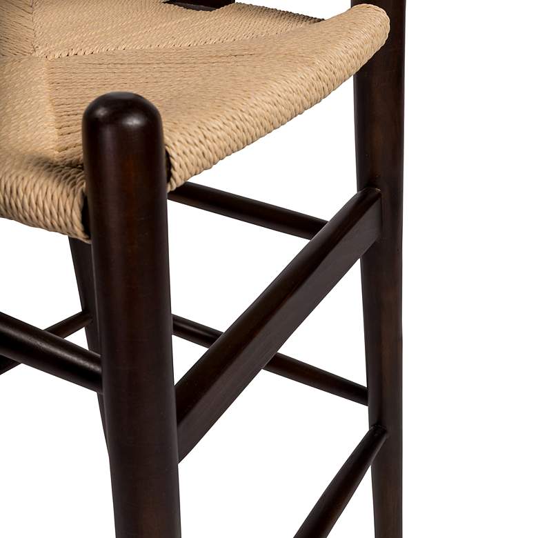 Image 2 Evelina 26" High Walnut Wood Counter Stool with Natural Rush Seat more views