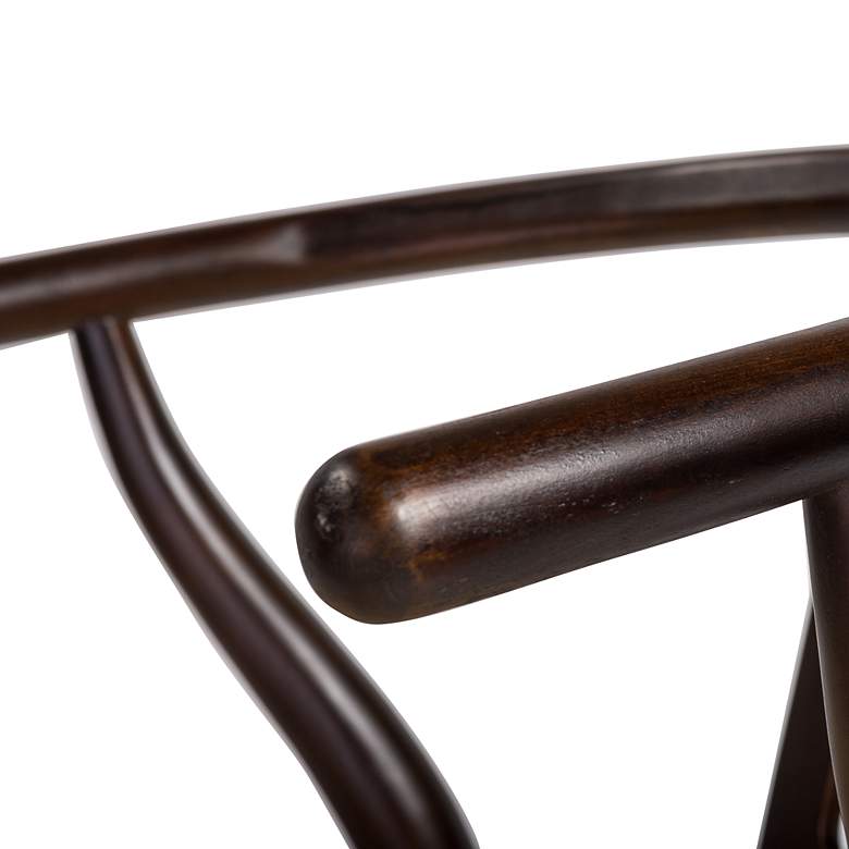 Image 3 Evelina 26" High Walnut Wood Counter Stool with Natural Rush Seat more views