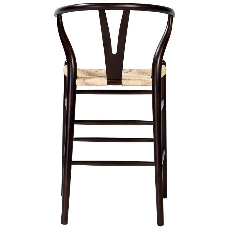 Image 7 Evelina 26" High Walnut Wood Counter Stool with Natural Rush Seat more views
