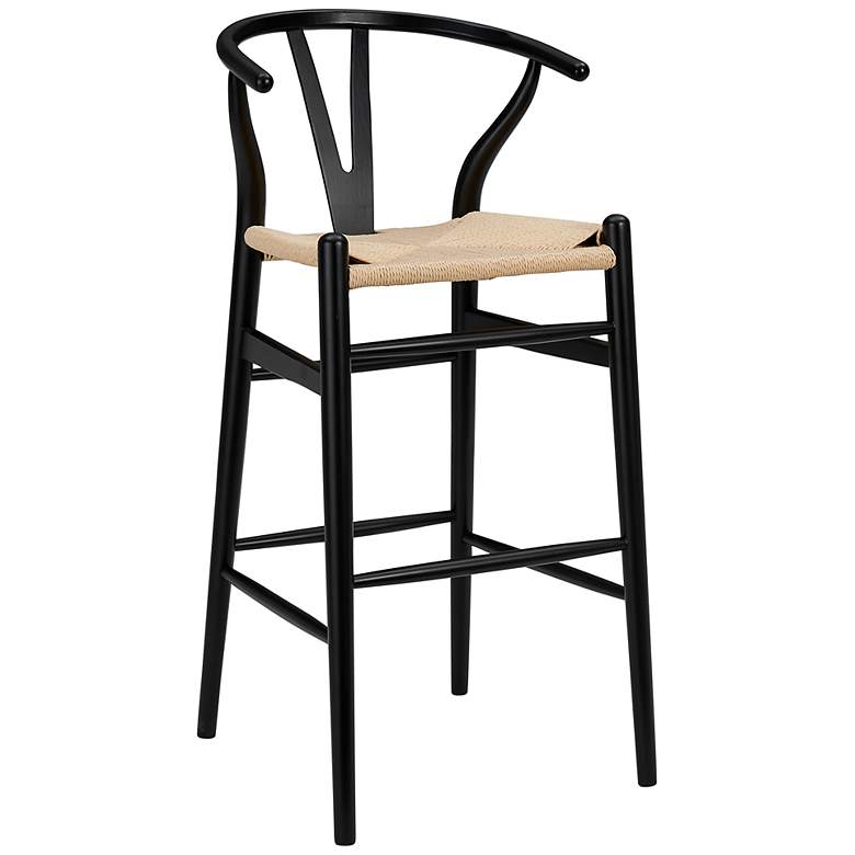 Image 1 Evelina 30 1/4" Black Wood Bar Stool