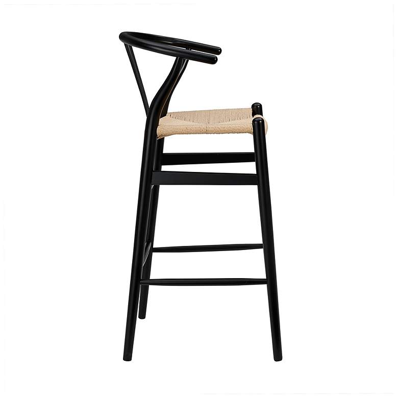 Image 5 Evelina 30 1/4 inch Black Wood Bar Stool more views