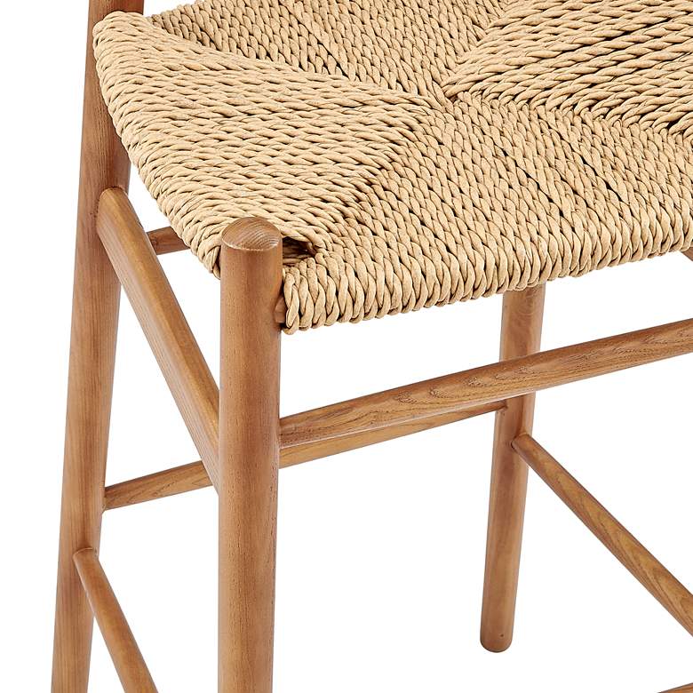 Image 2 Evelina 30" Natural Rattan Outdoor Bar Stool more views
