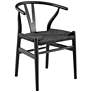 Evelina Black Rattan Outdoor Side Chair