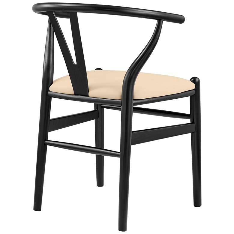 Image 7 Evelina Black Wood Side Chairs Set of 2 with Beige Seat more views