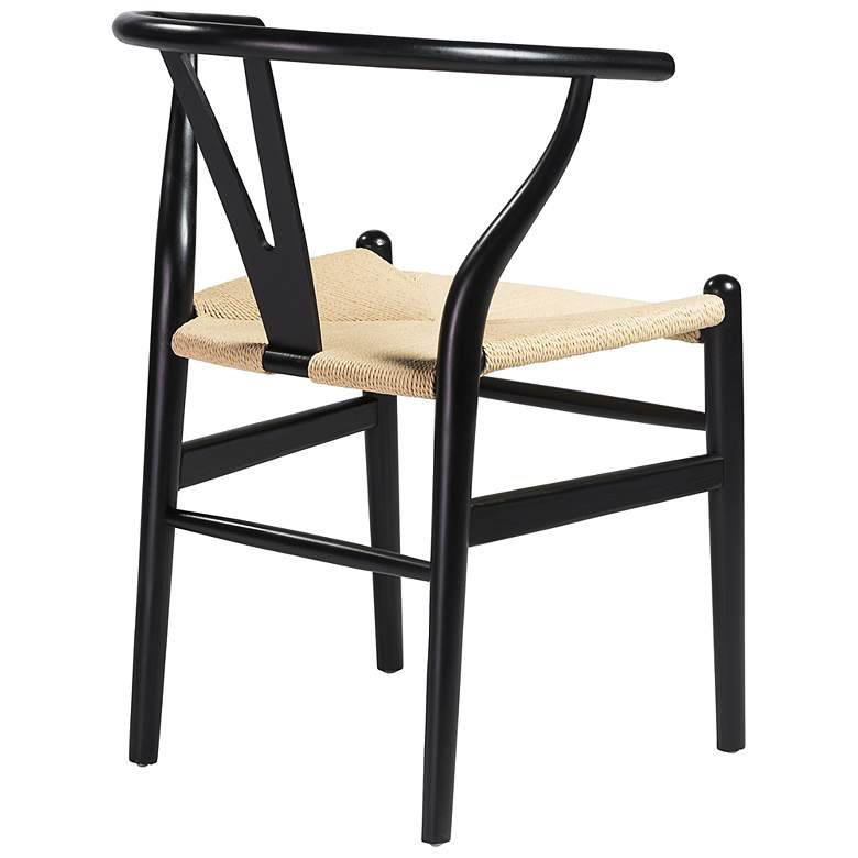 Image 7 Evelina Black Wood Side Chairs Set of 2 with Natural Seat more views