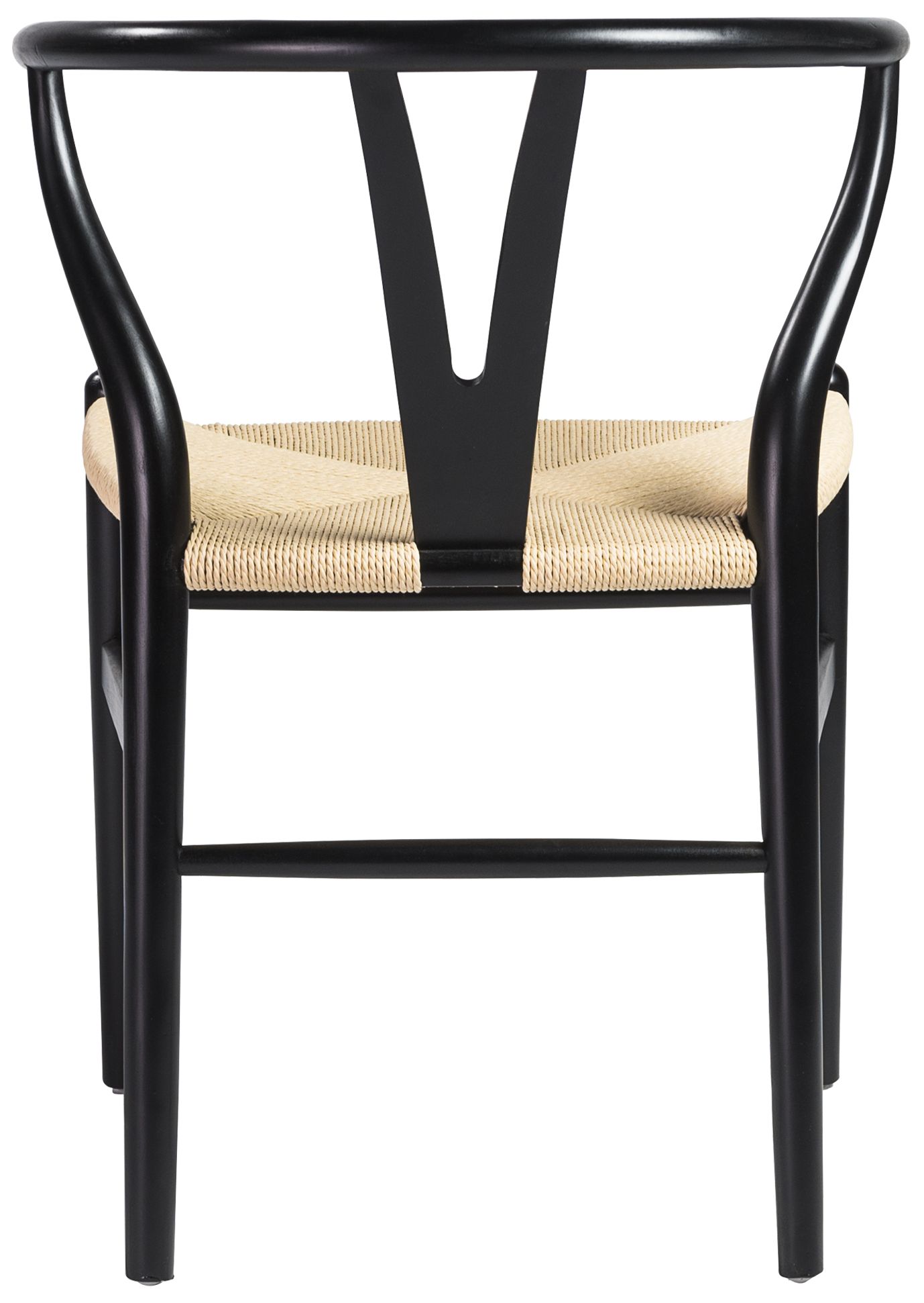 Evelina Black Wood Side Chairs Set of 2 with Natural Seat