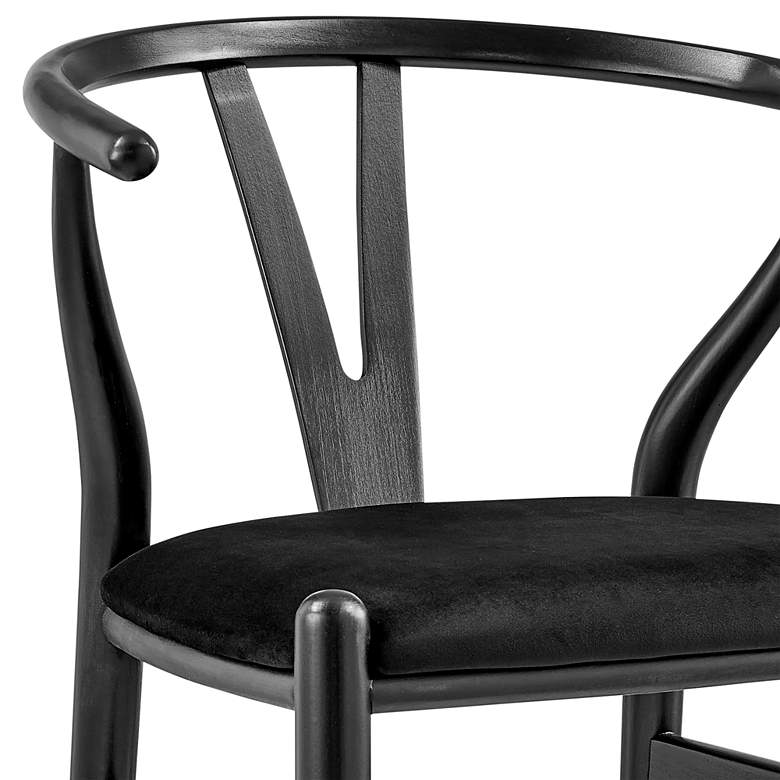 Image 2 Evelina Black Wood Side Chairs Set of 2 with Velvet Seat more views