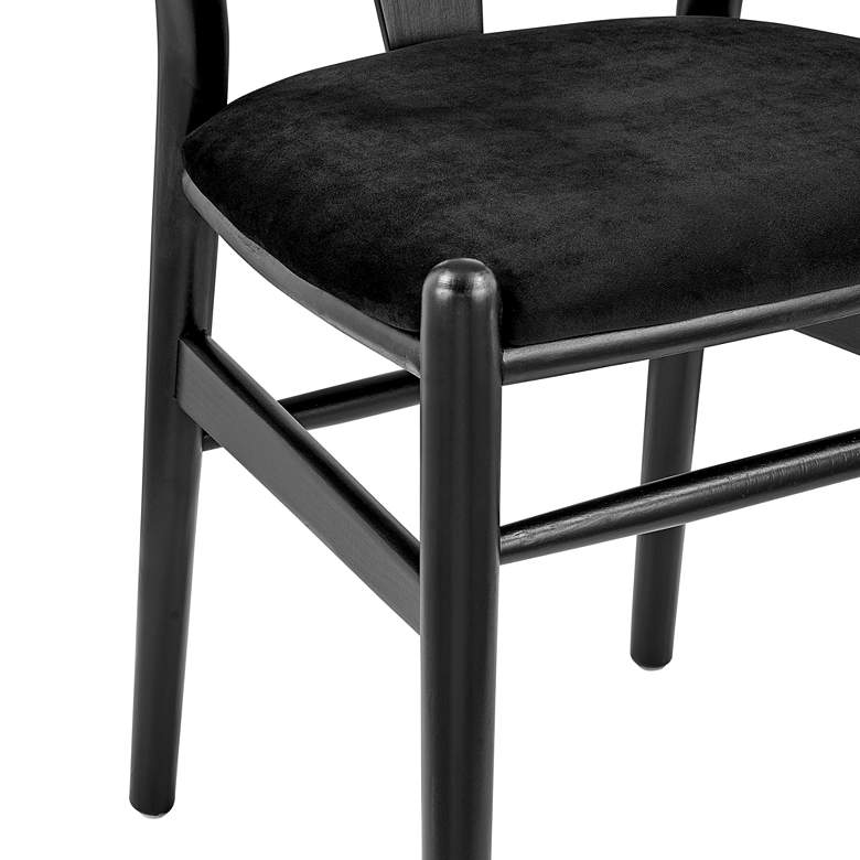 Image 3 Evelina Black Wood Side Chairs Set of 2 with Velvet Seat more views
