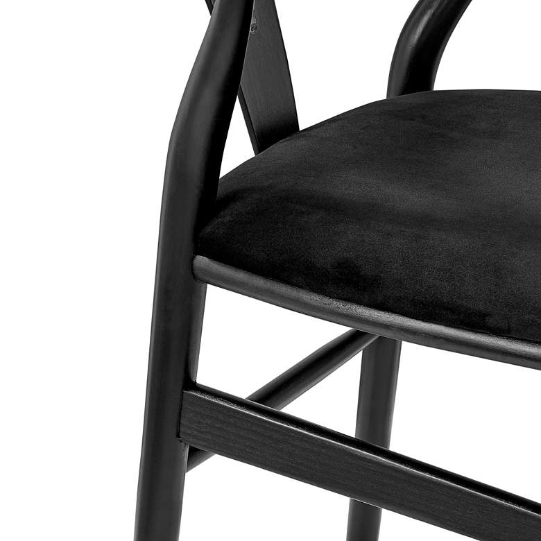 Image 4 Evelina Black Wood Side Chairs Set of 2 with Velvet Seat more views