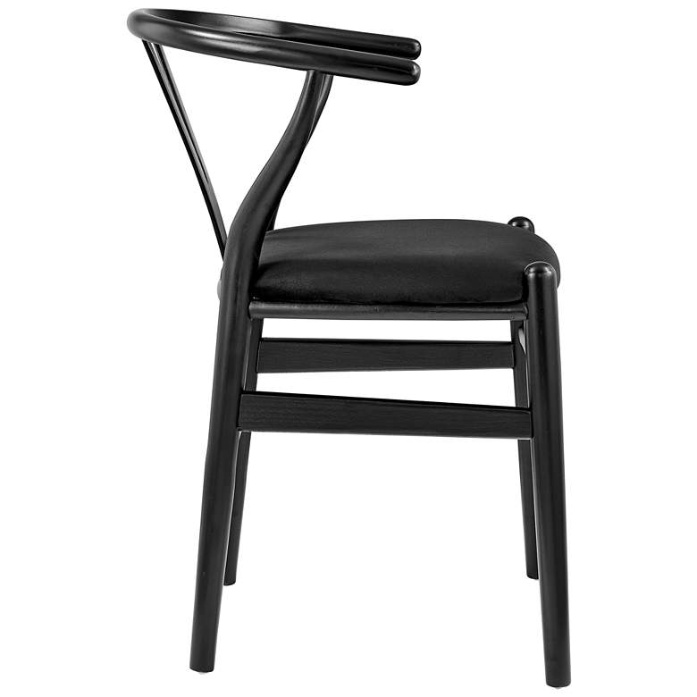 Image 7 Evelina Black Wood Side Chairs Set of 2 with Velvet Seat more views