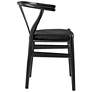 Evelina Black Wood Side Chairs Set of 2 with Velvet Seat