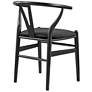 Evelina Black Wood Side Chairs Set of 2 with Velvet Seat
