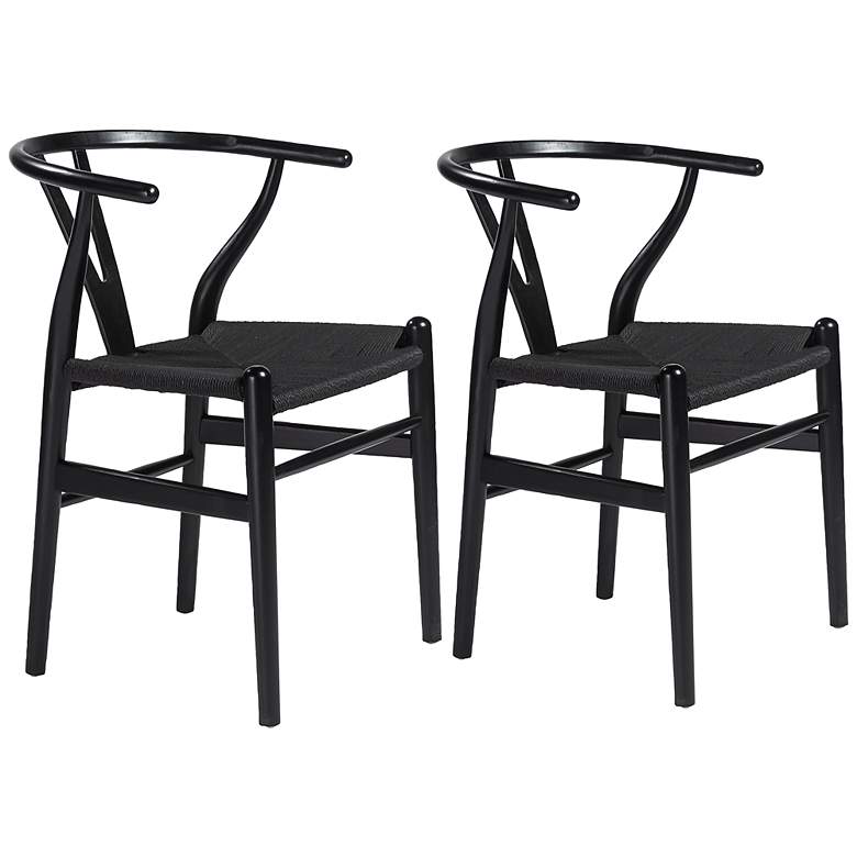 Image 2 Evelina Black Wood Side Chairs Set of 2