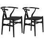 Evelina Black Wood Side Chairs Set of 2 in scene