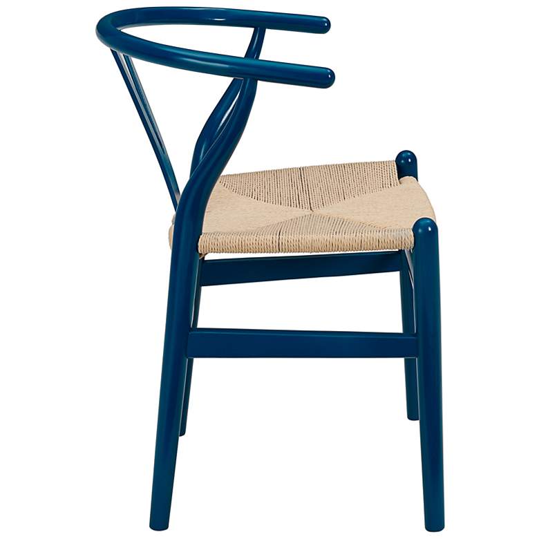 Image 5 Evelina Blue Wood Side Chairs Set of 2 with Natural Seat more views