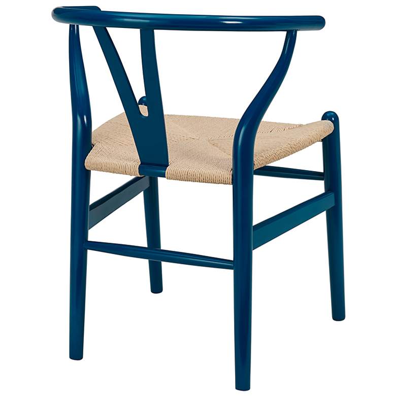 Image 6 Evelina Blue Wood Side Chairs Set of 2 with Natural Seat more views
