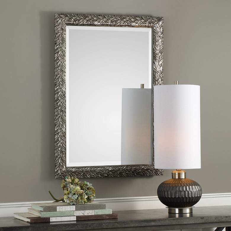 Image 1 Evelina Metallic Silver 24 3/4 inch x 34 3/4 inch Wall Mirror