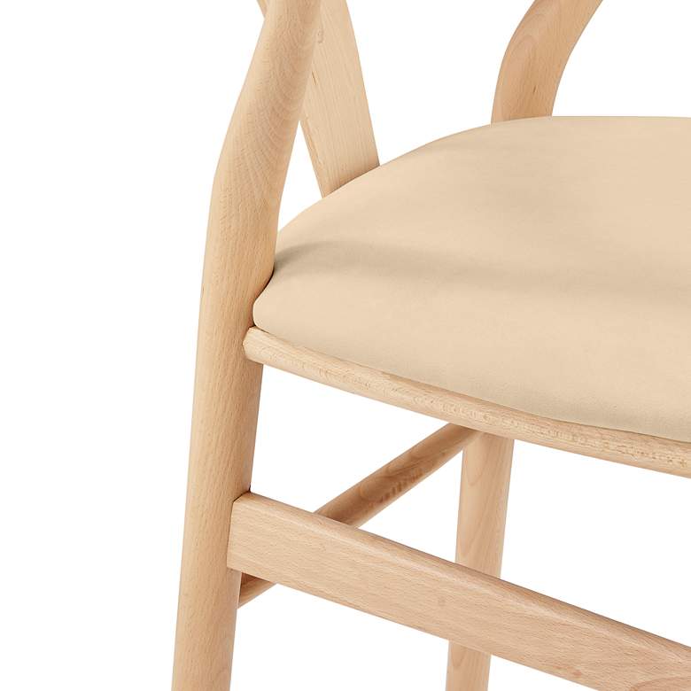 Image 2 Evelina Natural Wood Side Chairs Set of 2 with Beige Seat more views