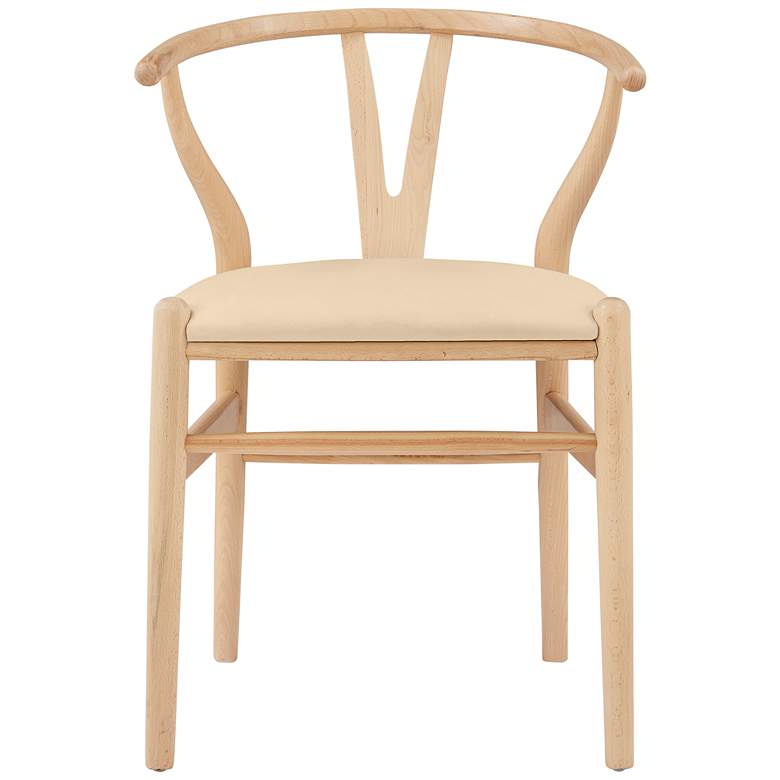 Image 5 Evelina Natural Wood Side Chairs Set of 2 with Beige Seat more views