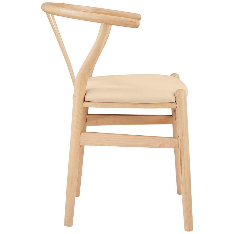 Image 6 Evelina Natural Wood Side Chairs Set of 2 with Beige Seat more views