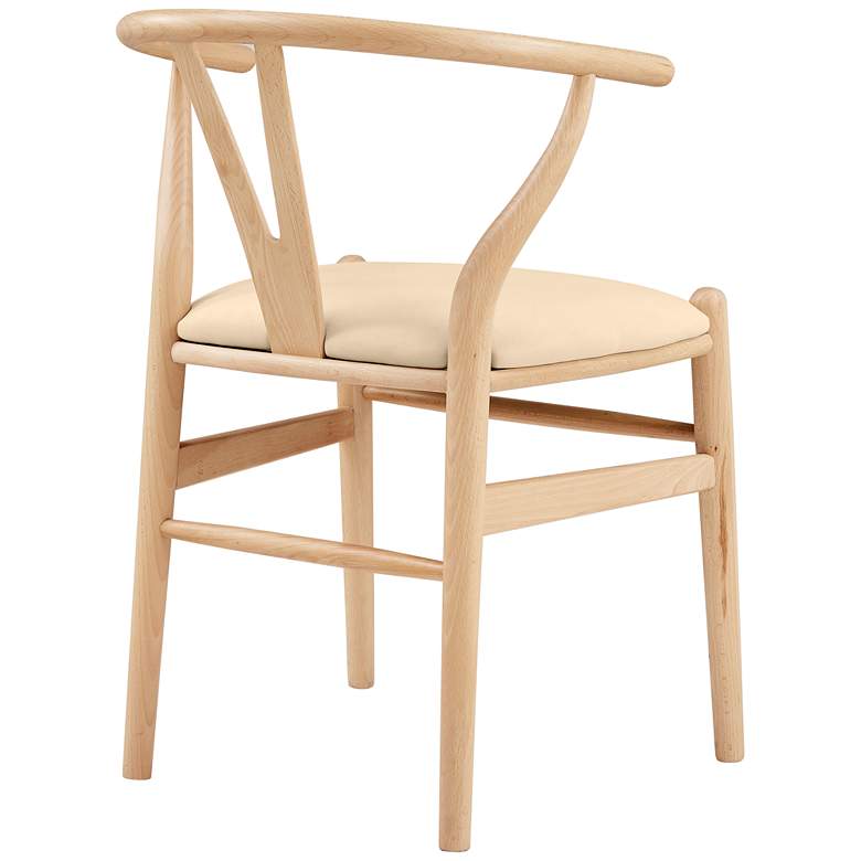 Image 7 Evelina Natural Wood Side Chairs Set of 2 with Beige Seat more views
