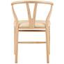 Evelina Natural Wood Side Chairs Set of 2 with Beige Seat