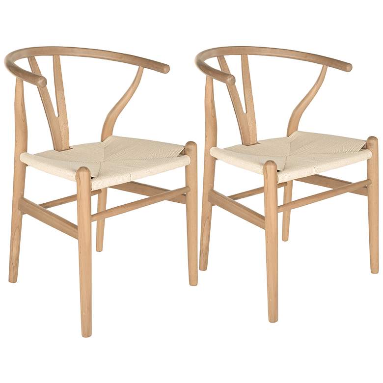 Image 1 Evelina Natural Wood Side Chairs Set of 2