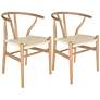 Evelina Natural Wood Side Chairs Set of 2