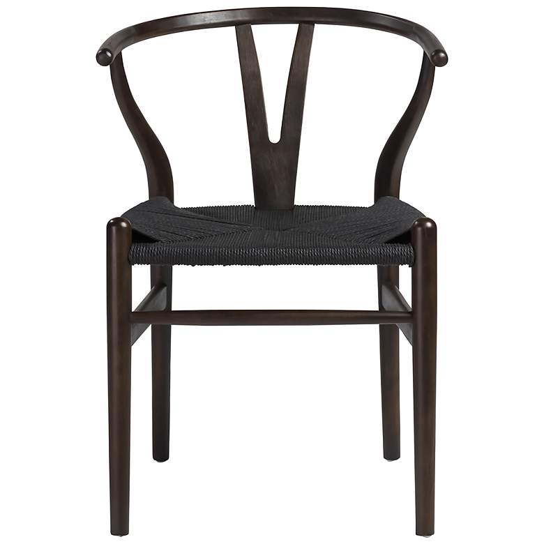 Image 5 Evelina Walnut Wood Side Chairs Set of 2 with Black Seat more views