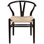 Evelina Walnut Wood Side Chairs Set of 2 with Natural Seat