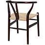 Evelina Walnut Wood Side Chairs Set of 2 with Natural Seat