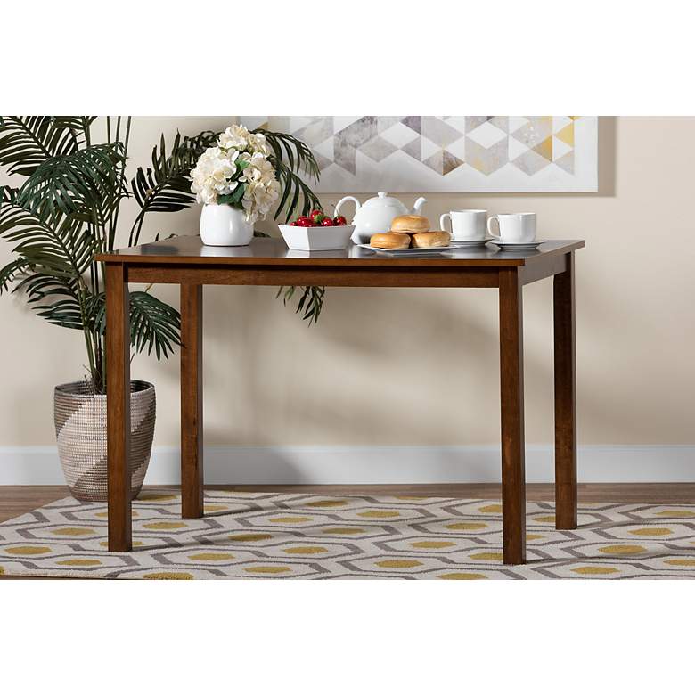 Image 1 Eveline 43 1/4"W Walnut Brown Wood Rectangular Dining Table