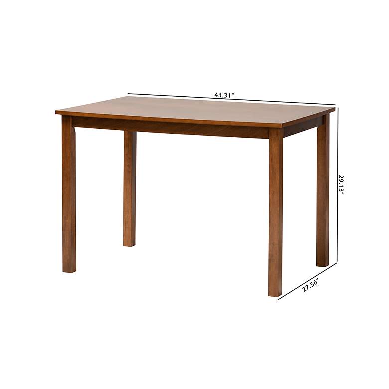 Image 7 Eveline 43 1/4 inchW Walnut Brown Wood Rectangular Dining Table more views