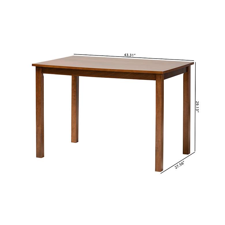 Image 7 Eveline 43 1/4"W Walnut Brown Wood Rectangular Dining Table more views