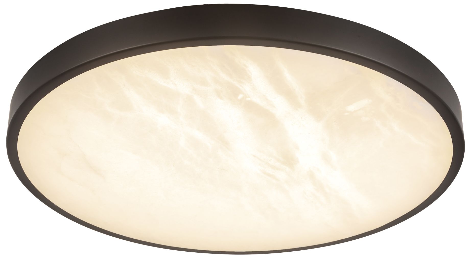 Image 4 Evelyn 11-in Alabaster dimmable LED Flush Mount with Matte Black Finish more views