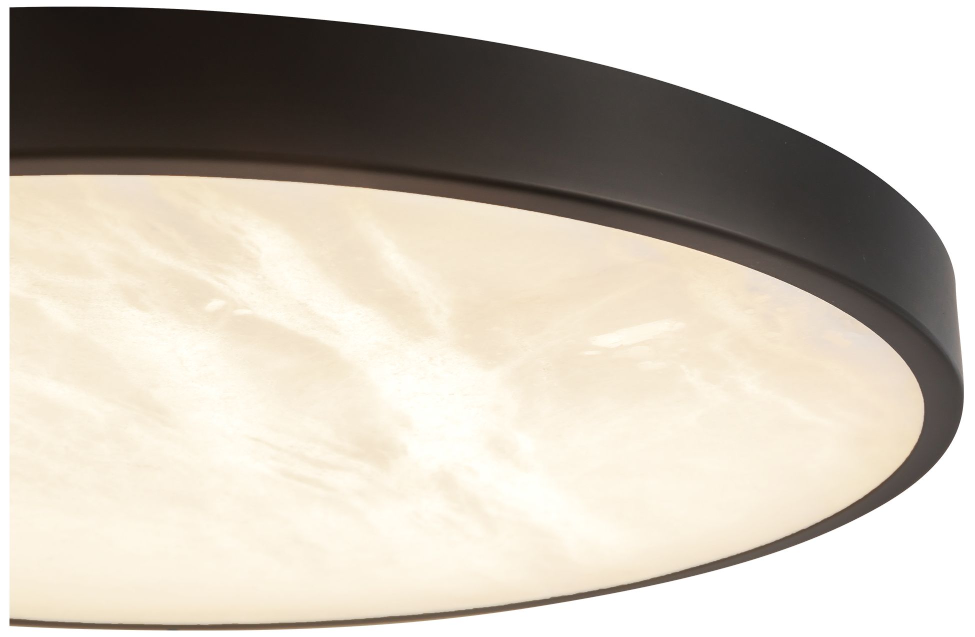 Image 5 Evelyn 11-in Alabaster dimmable LED Flush Mount with Matte Black Finish more views