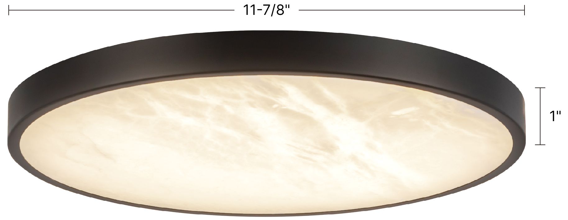 Image 6 Evelyn 11-in Alabaster dimmable LED Flush Mount with Matte Black Finish more views