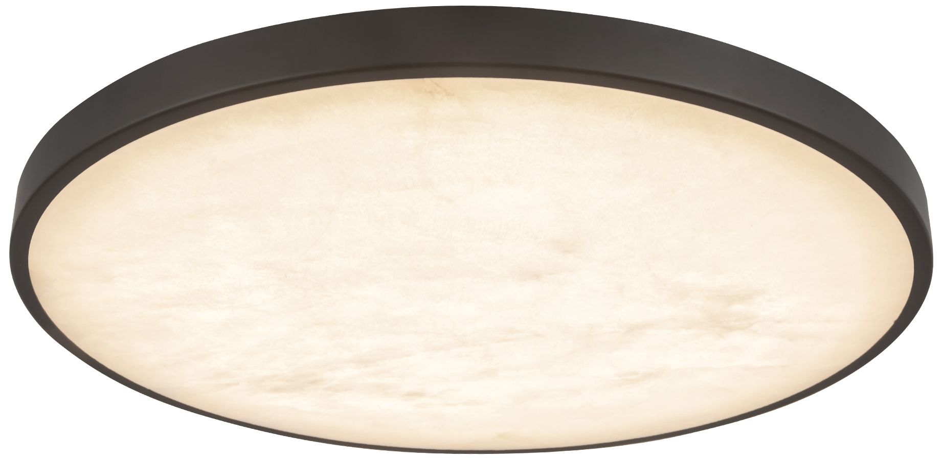 Image 4 Evelyn 15-in Alabaster dimmable LED Flush Mount with Matte Black Finish more views
