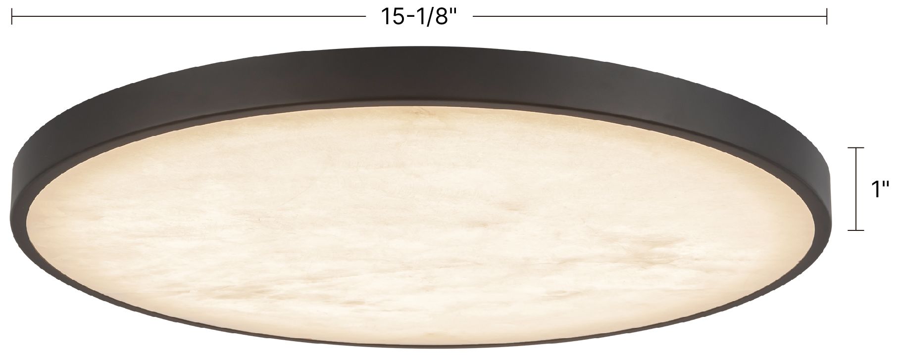 Image 6 Evelyn 15-in Alabaster dimmable LED Flush Mount with Matte Black Finish more views