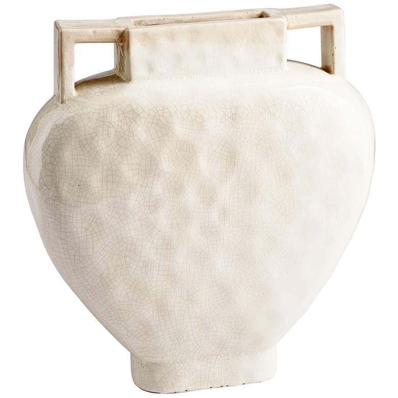 Image 1 Evelyn 16 1/4 inch High White Crackle Ceramic Vase