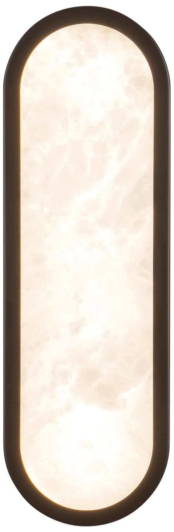 Evelyn 16-in Alabaster LED Wall/Vanity Light with Matte Black Finish