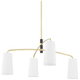 Image1 of Evelyn 4 Light Chandelier Aged Brass