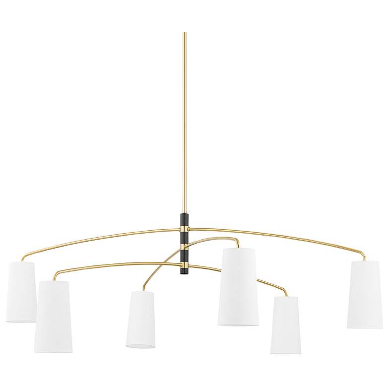 Image 1 Evelyn 6 Light Chandelier Aged Brass
