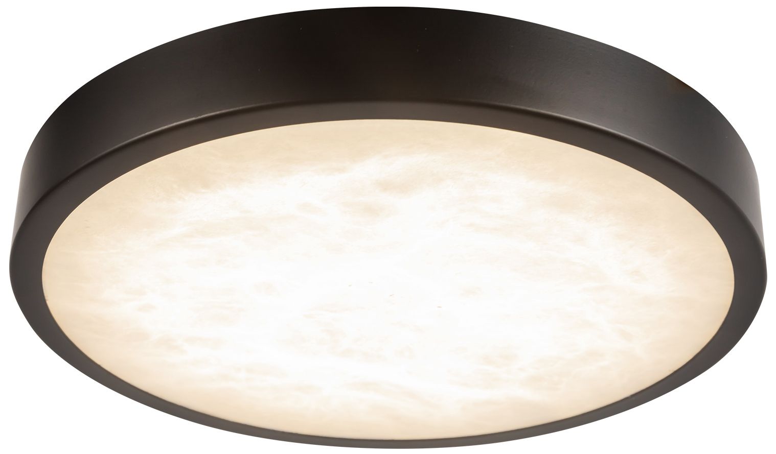 Image 4 Evelyn 7-in Alabaster dimmable LED Flush Mount with Matte Black Finish more views