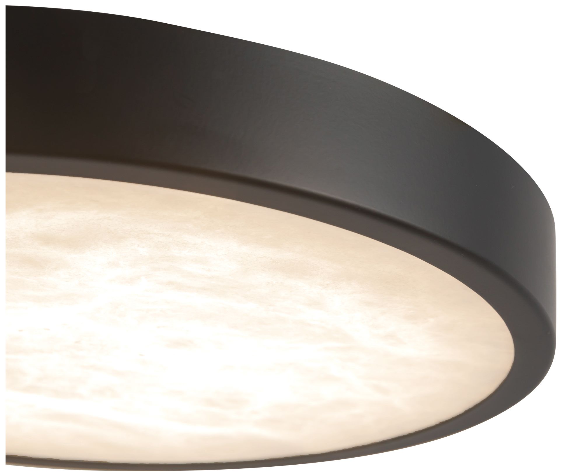 Image 5 Evelyn 7-in Alabaster dimmable LED Flush Mount with Matte Black Finish more views