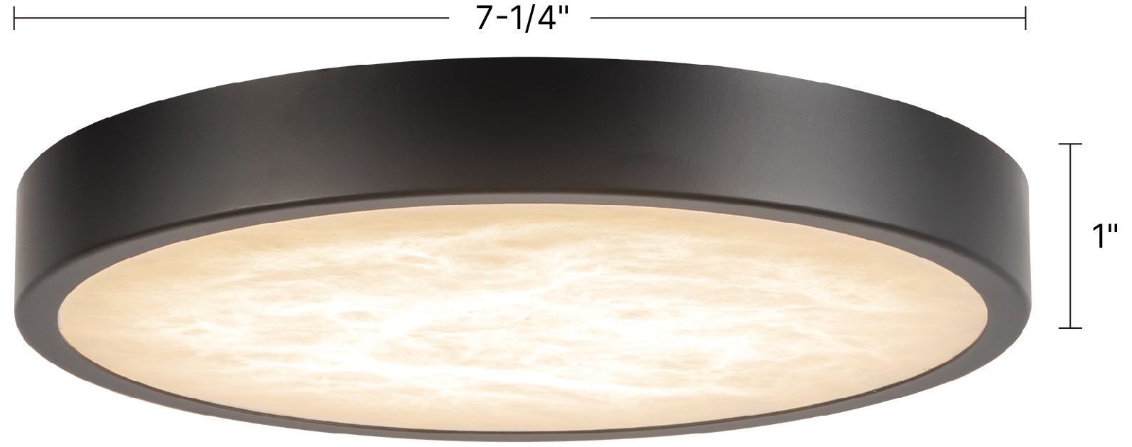 Image 6 Evelyn 7-in Alabaster dimmable LED Flush Mount with Matte Black Finish more views